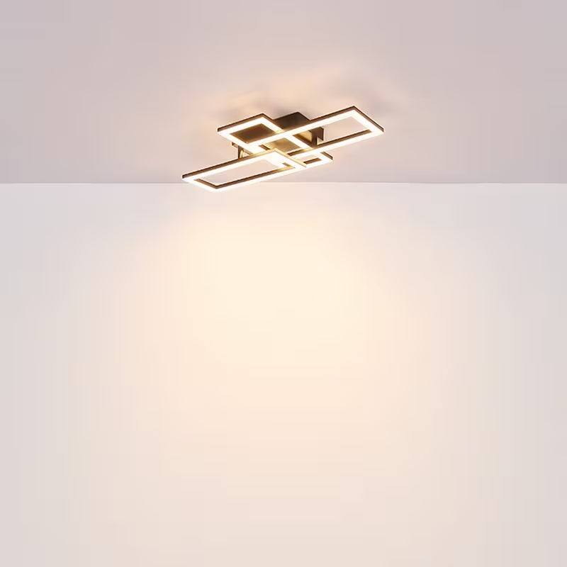 LED Deckenlampe Wohnzimmerleuchte Deckenleuchte Esszimmerleuchte Kristalle verstellbar, rechteckig, 1100lm 24W 3000K, LxBxH 61,4x34x9,3 cm Modell 67328-24